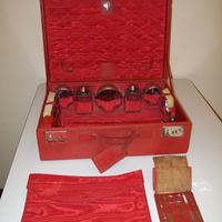 Valigetta Beauty vintage in pelle rossa  "Sipra"