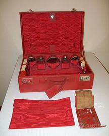 Valigetta Beauty vintage in pelle rossa  "Sipra"