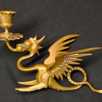 Porta candela mitologico Vintage Ottone/Bronzo 