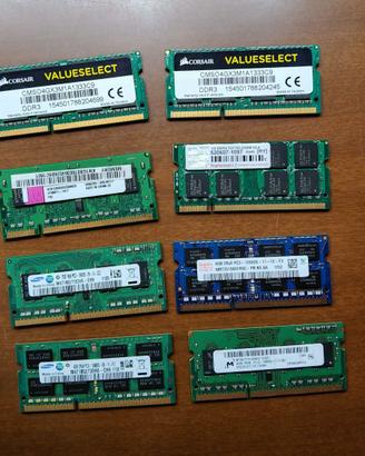 Blocco RAM Laptop SO-DIMM (DDR3 / DDR2) - Varie GB