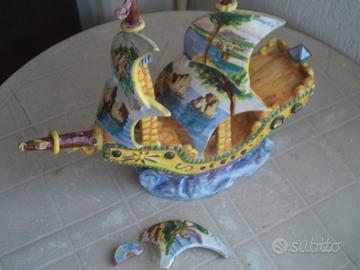 BARCA NAVE VASCELLO CERAMICA ICAV GIORDANO VIETRI