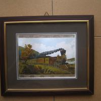 STAMPA Treno a colori cangianti quadro con cornice