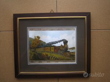 STAMPA Treno a colori cangianti quadro con cornice