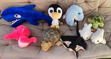 Set 9 peluche animali marini