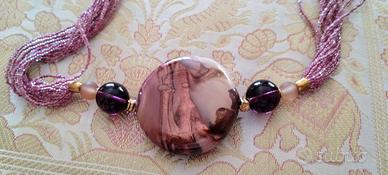 Parure collana e braccialetto perle di Murano