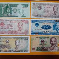Set 6 banconote Vietnam e Mongolia Fds