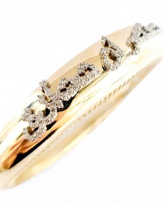 Bracciale rigido in oro 18 kt con diamanti natural