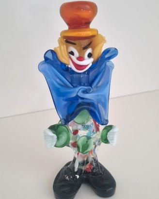 Pagliaccio Murano clown in vetro statuetta vintage