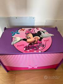 Box giochi comodino legno Minnie cameretta bambina
