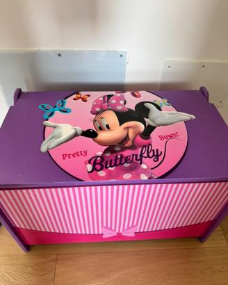 Box giochi comodino legno Minnie cameretta bambina