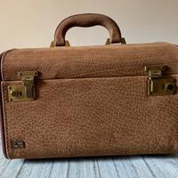 Beauty case rigido vintage pelle pregiata