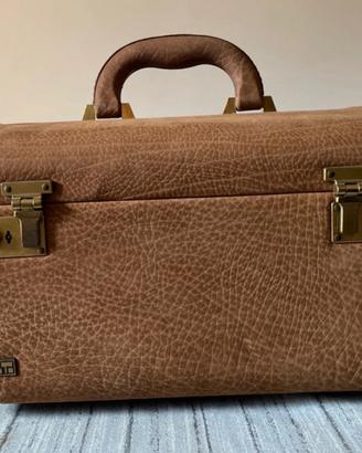 Beauty case rigido vintage pelle pregiata