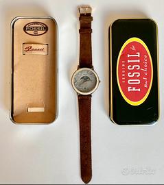 Fossil Luna Moon 1990 orologio vintage + box-raro-