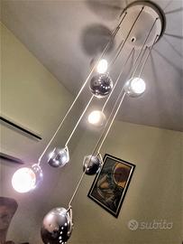Lampadario Design "8 BOLLE" Cromo - LED 