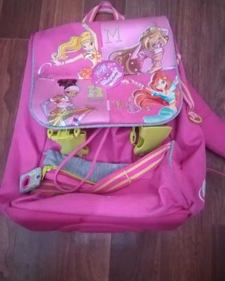 Zaino bambina Winx rosa/fucsia con spallacci regol