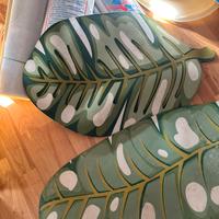 Tappetini bagno antiscivolo foglie verde