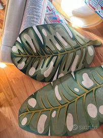 Tappetini bagno antiscivolo foglie verde