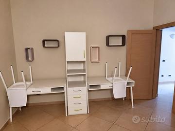 DOPPIA SCRIVANIA CON ACCESSORI COMPRESI