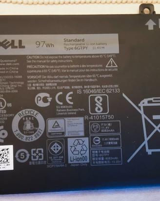 Batteria Dell 97Wh TYPE 6GTPY 11.4V