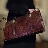 borsa pelle e stampa coccodrillo vintage