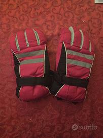 Guantoni da neve/moto rossi e grigi