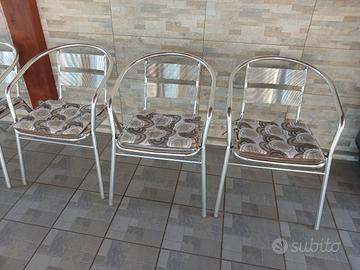 6 sedie da giardino cuscini 
