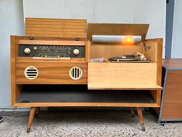 Mobile radio-giradischi Majestic anni 50 funzionan