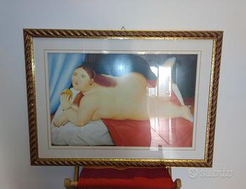 Quadro Donna sdraiata Riproduzione Botero anni 70