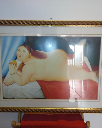 Quadro Donna sdraiata Riproduzione Botero anni 70