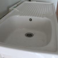 Lavandino cucina bianco in ceramica + gocciolatoio