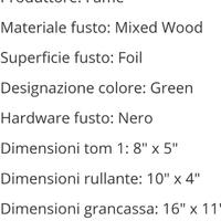 Batteria FAME junior 3/6anni
