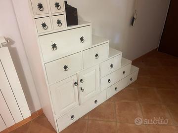 Mobiletto legno a scala 150x133x36