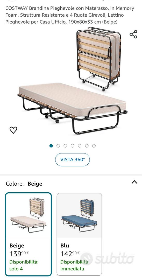 Letto Campeggio Materasso Da Viaggio FORTISLINE - Materasso Pieghevole 180 X 65 X 7 Cm - 3 Pezzi - H2 Per Materassino Per Lettino Da Campeggio Letto Pieghevole - Foto 10