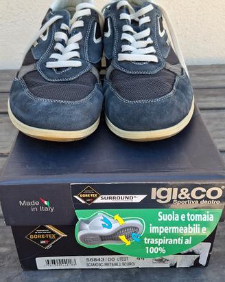scarpe blu uomo  IGI e CO nero. 44 in gore tex