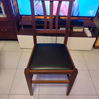 sedia da pranzo in legno con fodera similpelle