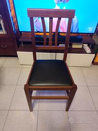 sedia da pranzo in legno con fodera similpelle