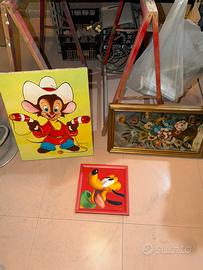 3 Quadri Decorativi Disney e Dipinti 90€ poco trt