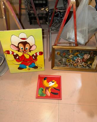 3 Quadri Decorativi Disney e Dipinti 90€ poco trt