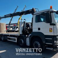 Man tgs 35.360 4 assi pianale / carrellone con gru