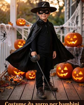 Set costume da Zorro: mantello, cappello e spada