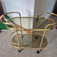 carrello vetro ed ottone