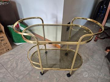 carrello vetro ed ottone