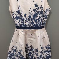 Vestito floreale estivo bianco e blu