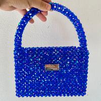 Borsa perle blu scuro aurora boreale