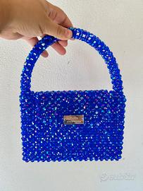 Borsa perle blu scuro aurora boreale