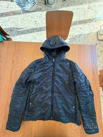 Giacca nera Hogan impermeabile con cappuccio