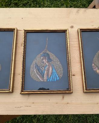 Foglie di Pipal indiano dipinte a mano 