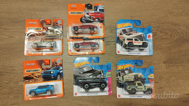 Lotto automobiline jeep Hotweels Mattel