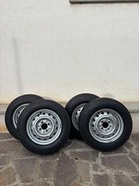 •4 Cerchi con Gomme 185/70 R14 Nuove Originali