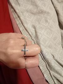 anello croce d'argento 